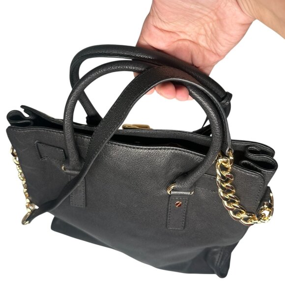 Michael Kors Black Leather Gold Studded Grommet Hamilton Tote - Picture 6 of 16